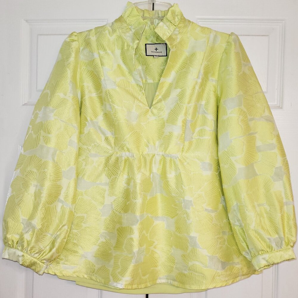 Tuckernuck Yellow Ruffled-Neck Blouse - Picture 5 of 10